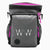 Front view of Wolf in Winter dog treat training pouch in grey with pink raspberry colour accents 
